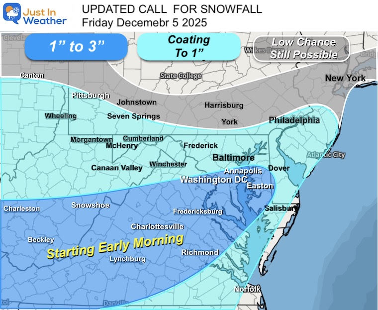 December 4 weather snow forecast Friday