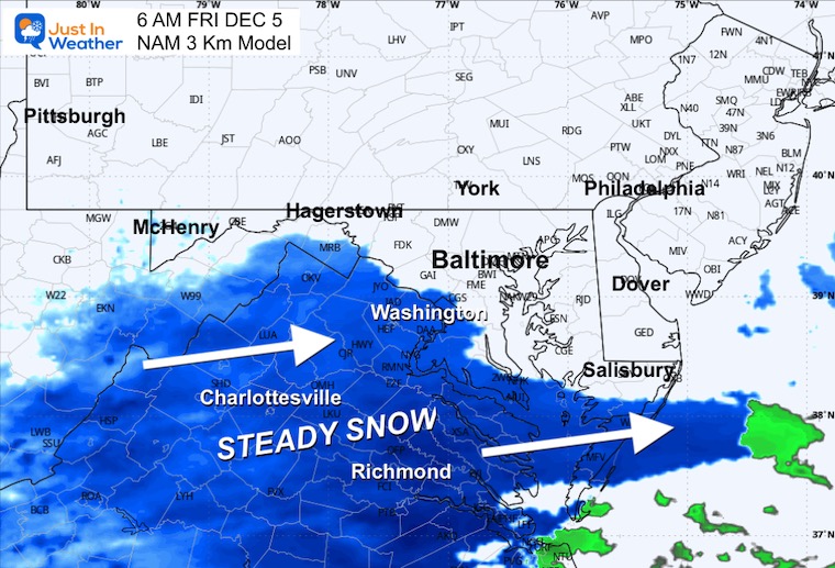 December 4 weather snow radar Friday morning 6 AM