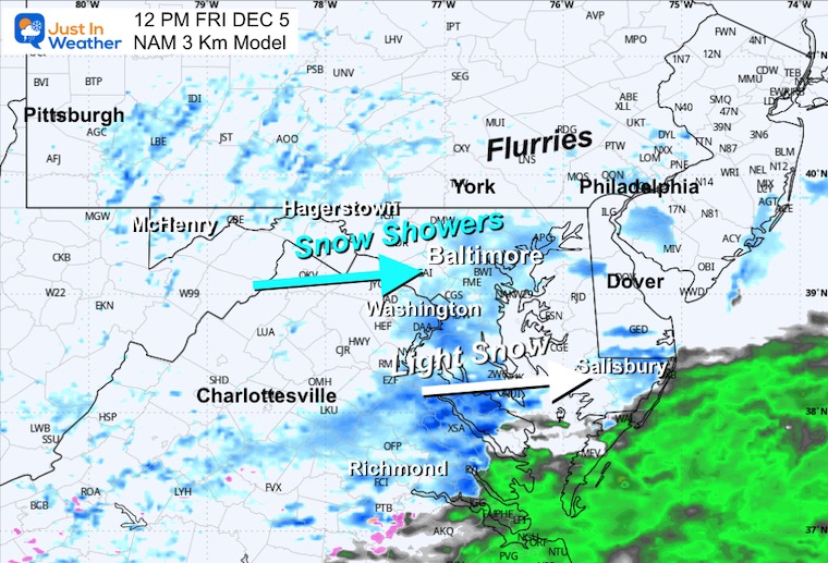 December 4 weather snow radar Friday Noon