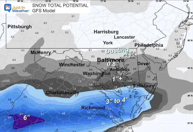 December 4 weather snow total GFS