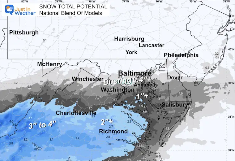 December 4 weather snow total NBM