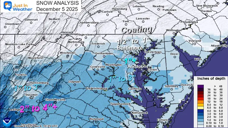 December 6 weather snow analysis preliminary