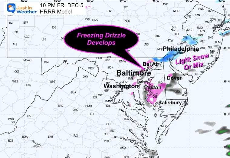 December 5 weather freezing rain radar forecast Friday night