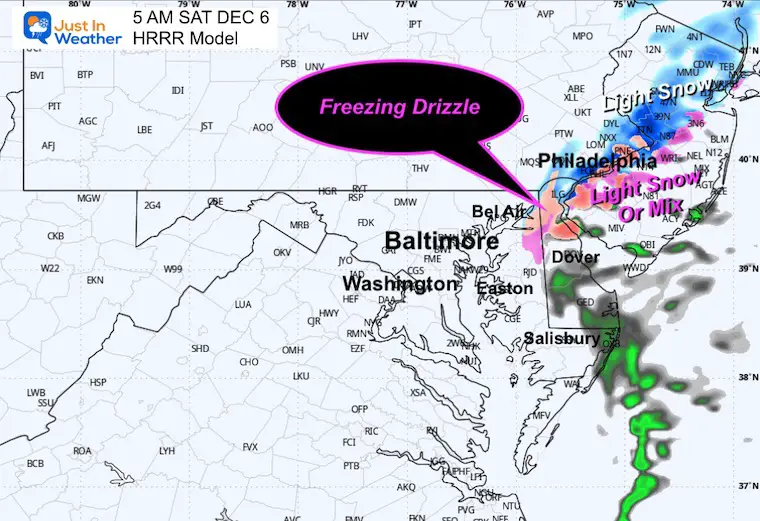 December 5 weather freezing rain radar forecast Saturday morning