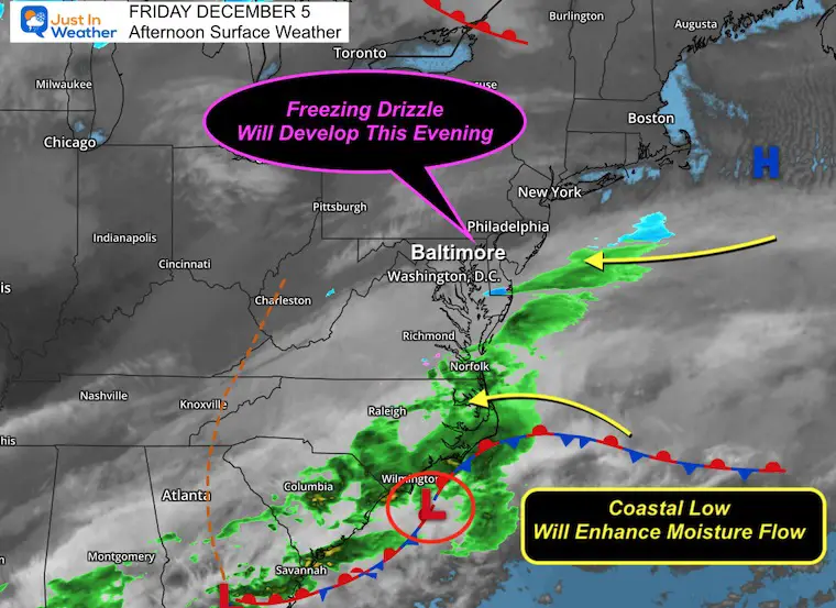 December 5 weather map Friday afternoon