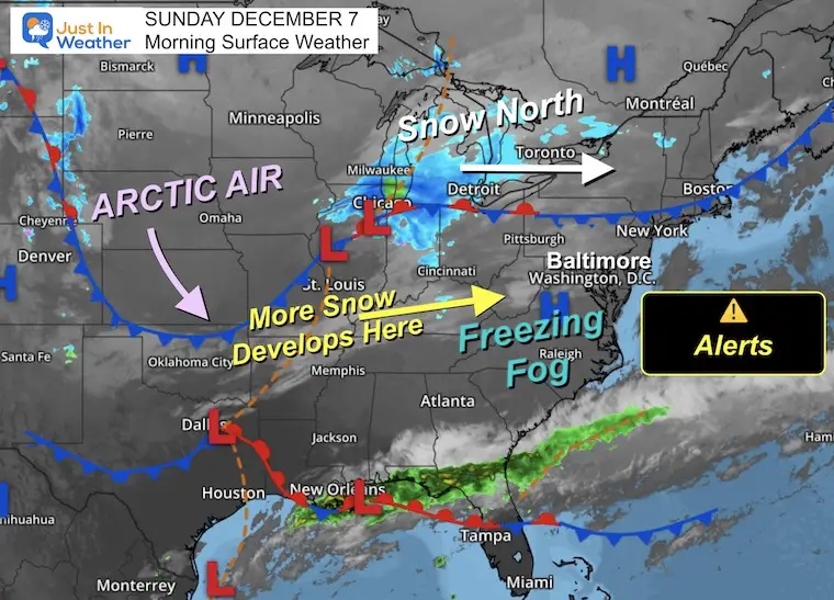 December 7 weather alerts Sunday morning