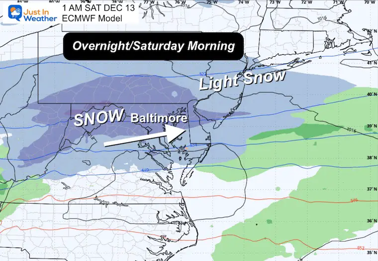 December 8 weather storm forecast Friday night