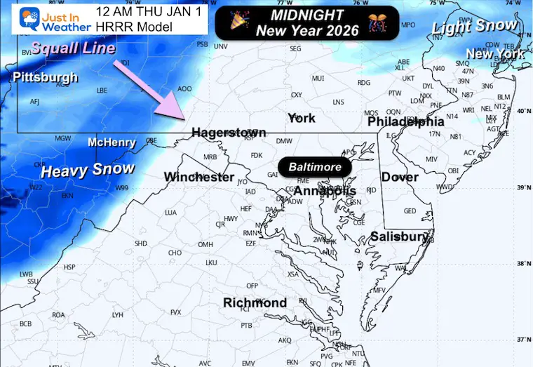 January 1 weather radar snow New Years Midnight