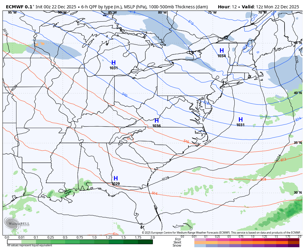 December 22 weather snow forecast maps