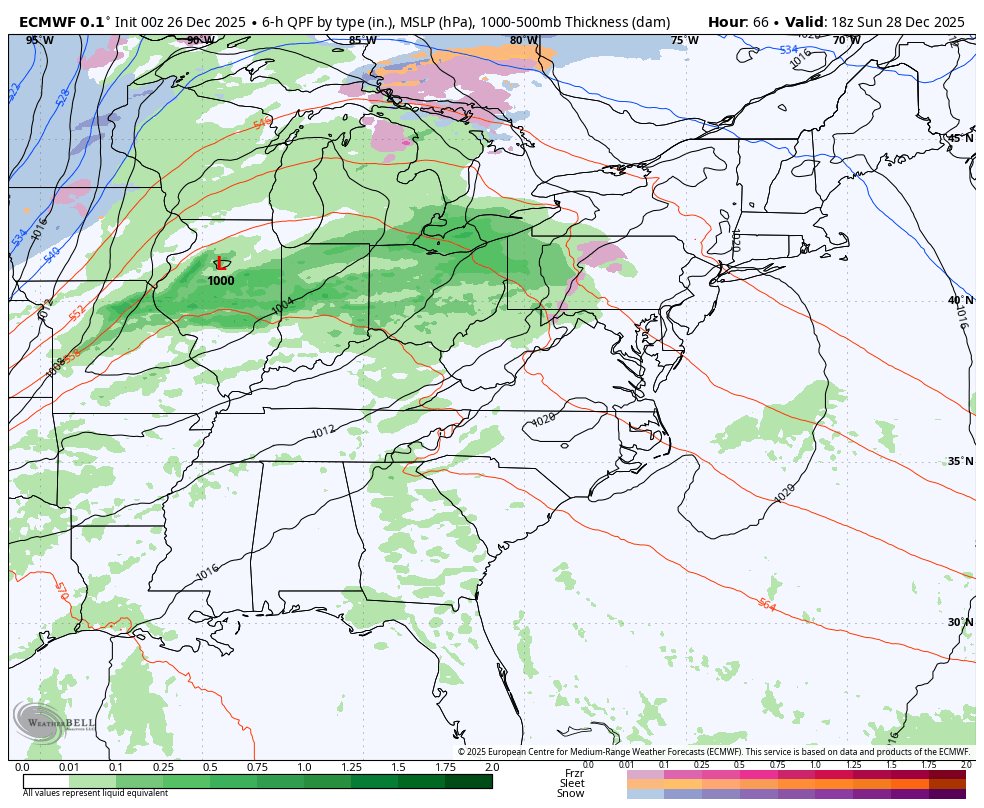 December 26 weather storm forecast Sunday Monday