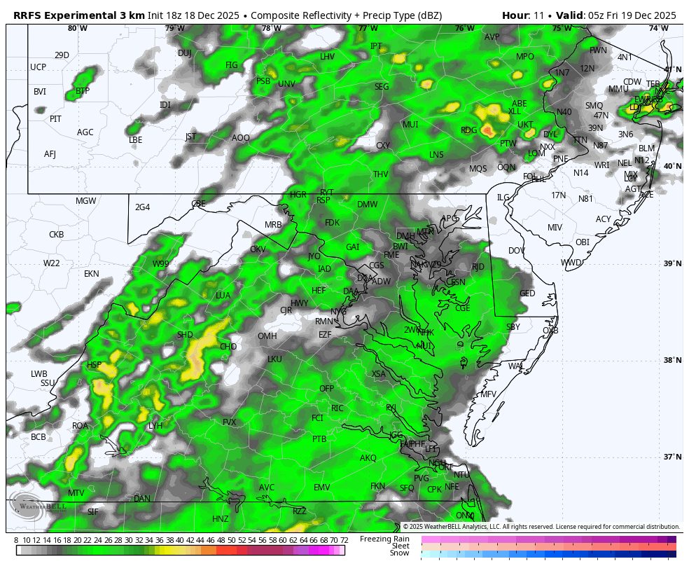 December 18 weather storm radar Friday