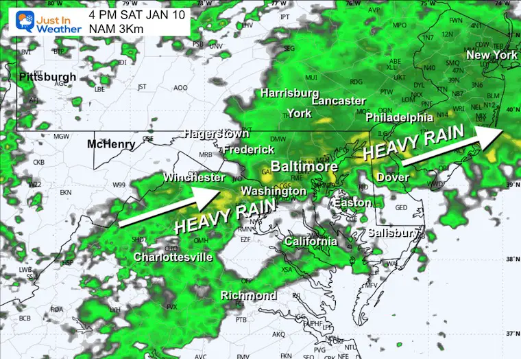 January 9 weather radar rain Saturday afternoon