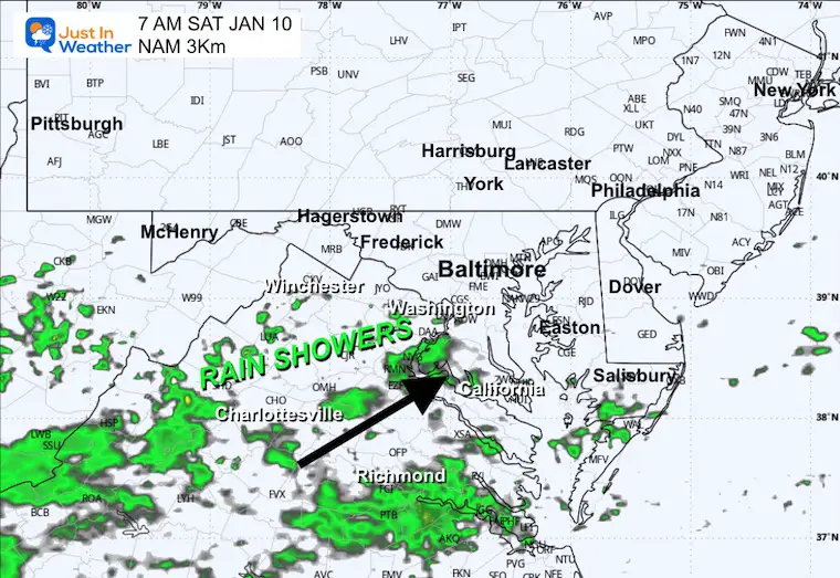 January 9 weather radar rain Saturday morning