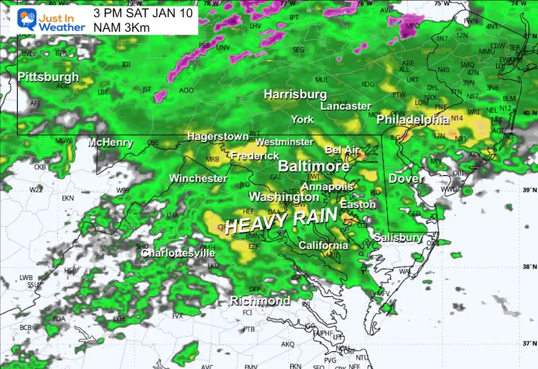 January 10 weather forecast radar Saturday Afternoon