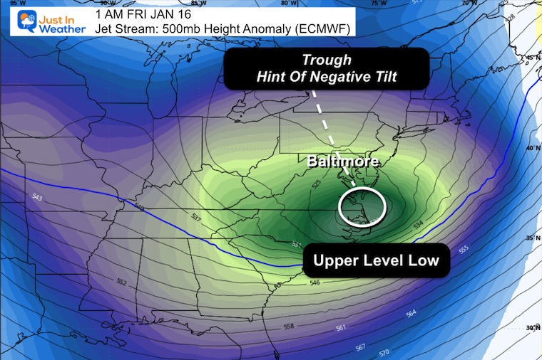 January 11 weather forecast jet stream storm 500