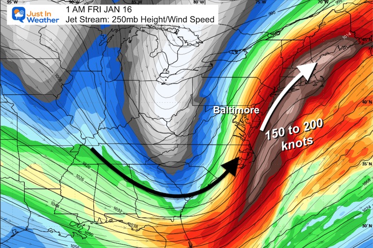 January 11 weather forecast jet stream storm 250