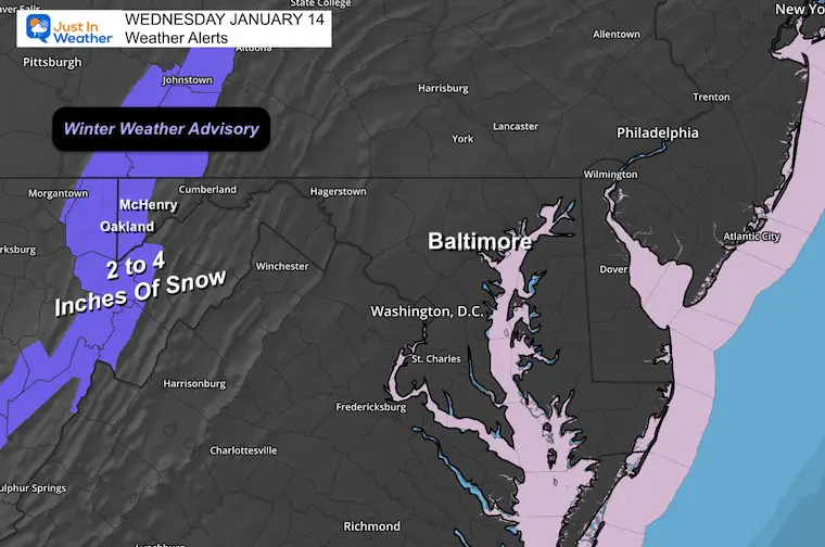 January 14 Winter Weather Advisory snow