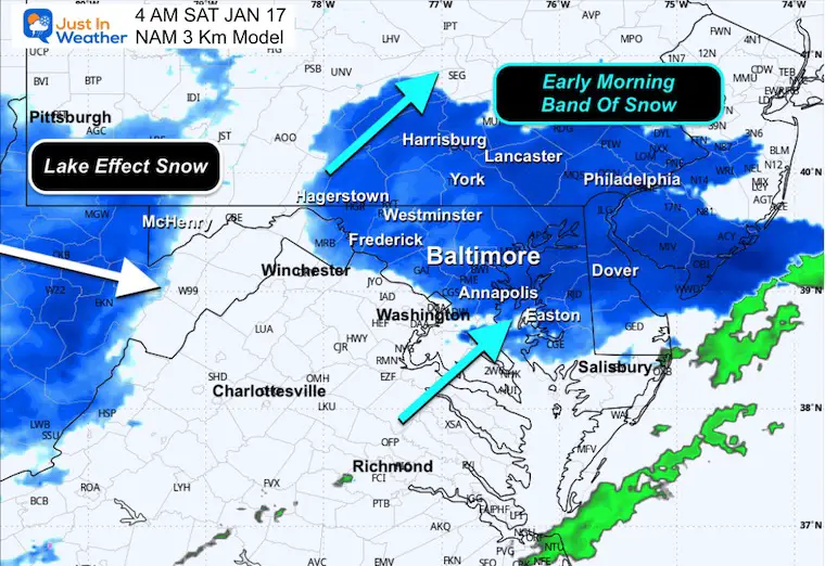 January 15 weather forecast radar snow Saturday morning