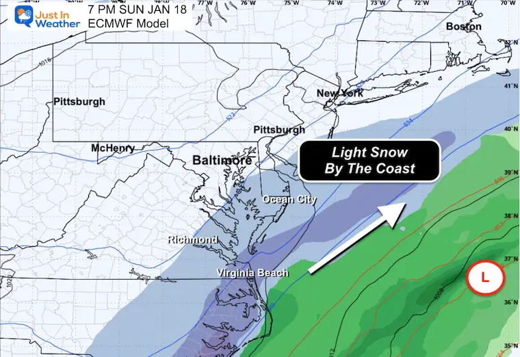 January 15 weather forecast snow Sunday