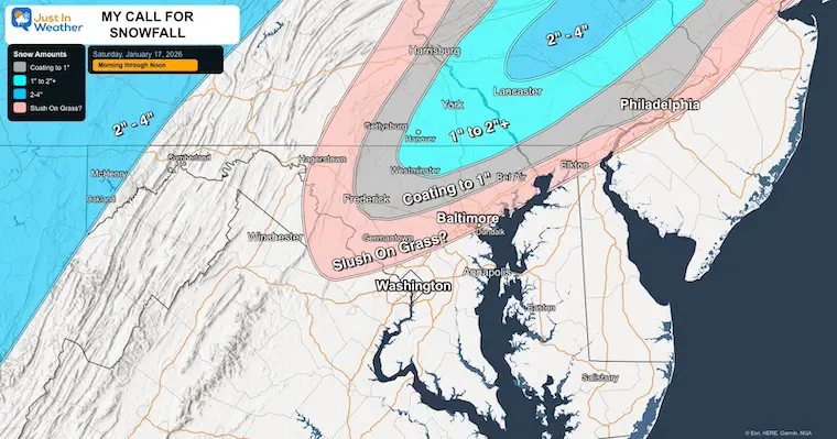 My Call For Snowfall Saturday Morning
