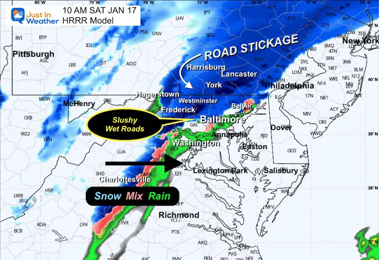 January 17 weather snow radar Saturday 10 am