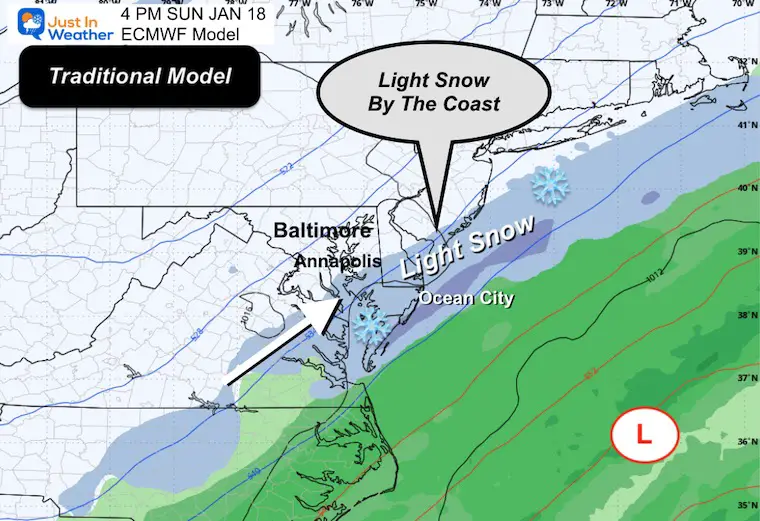 January 16 weather forecast snow Sunday close
