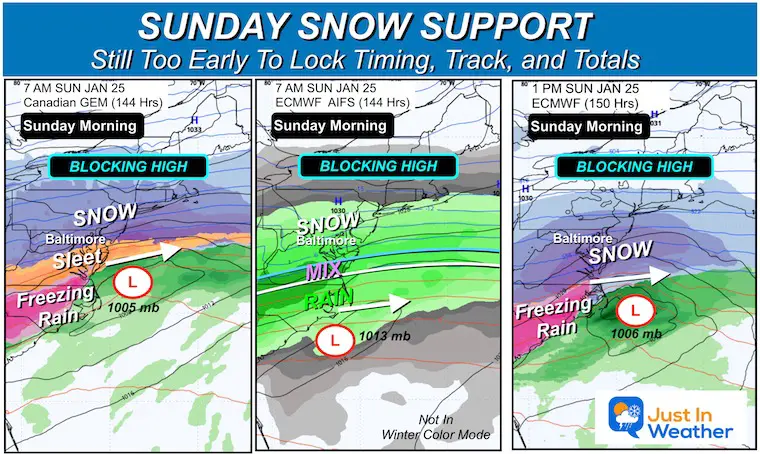 January 19 Weekend Storm Models Sunday