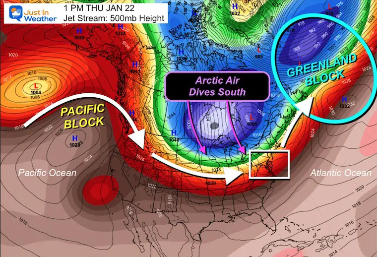 January 19 winter storm jet stream Thursday night