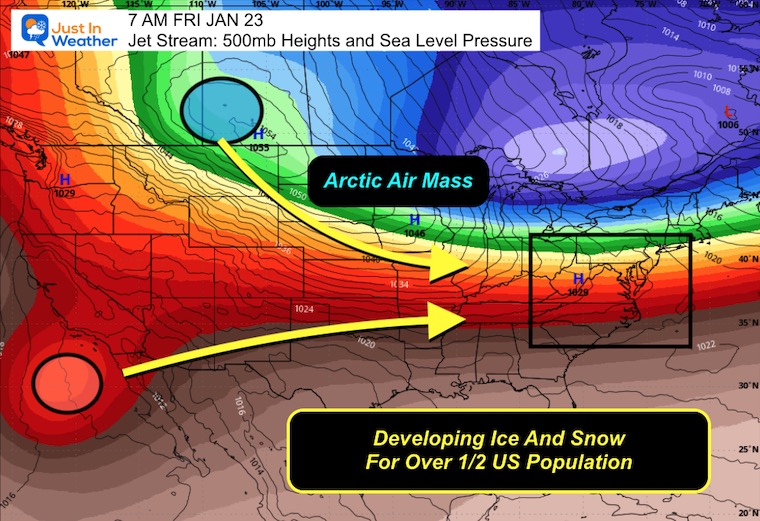 January 21 weather storm jet stream Friday