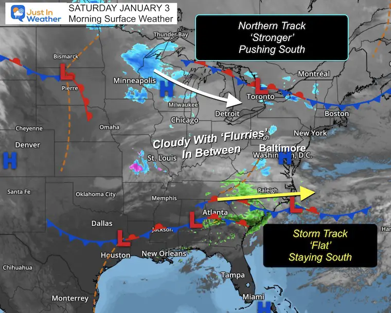 January 3 weather map Saturday morning