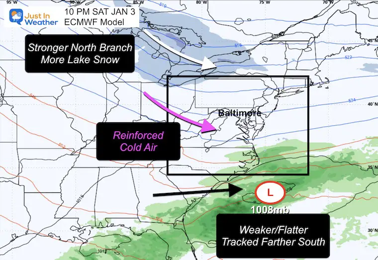 January 3 weather outlook Tonight snow
