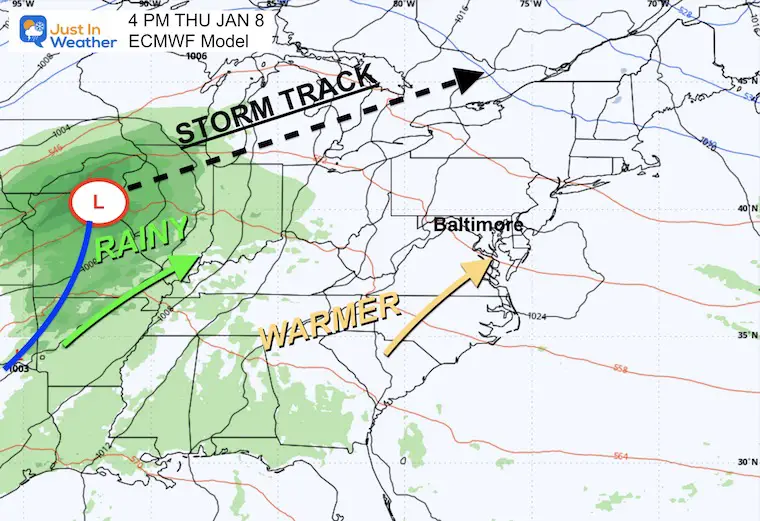 January 6 weather forecast Thursday storm map