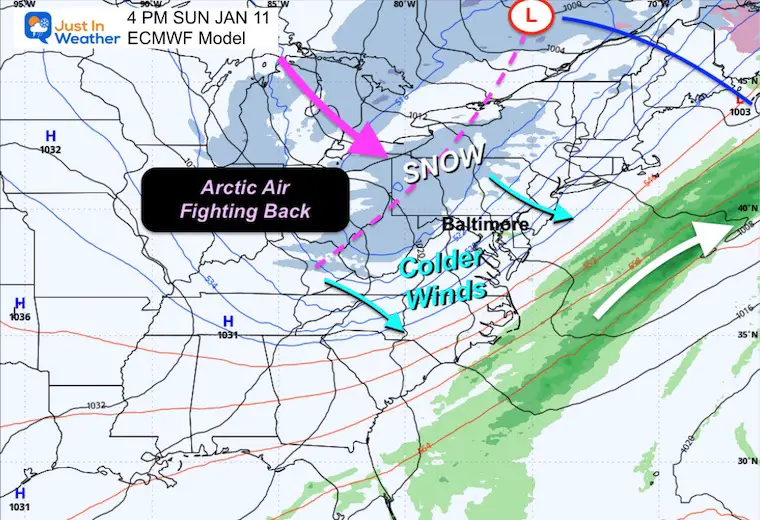 January 7 weather forecast storm map Sunday