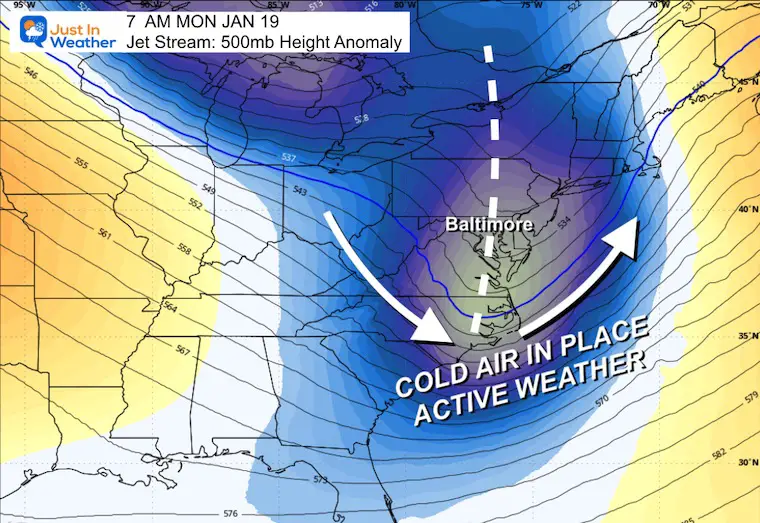 January 9 weather jet stream Monday Jan 19