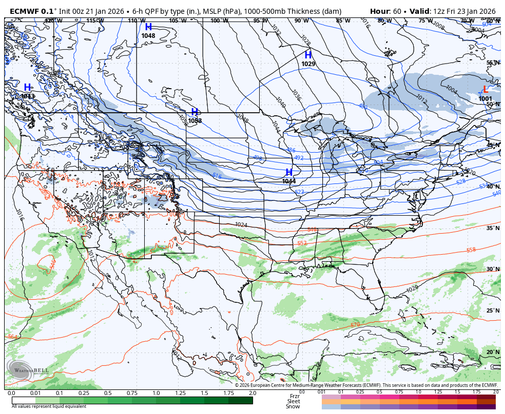 January 21 winter storm weather forecast map USA Weekend