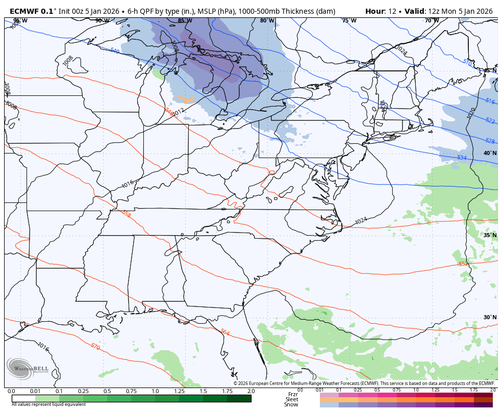 January 5 weather forecast storm animation