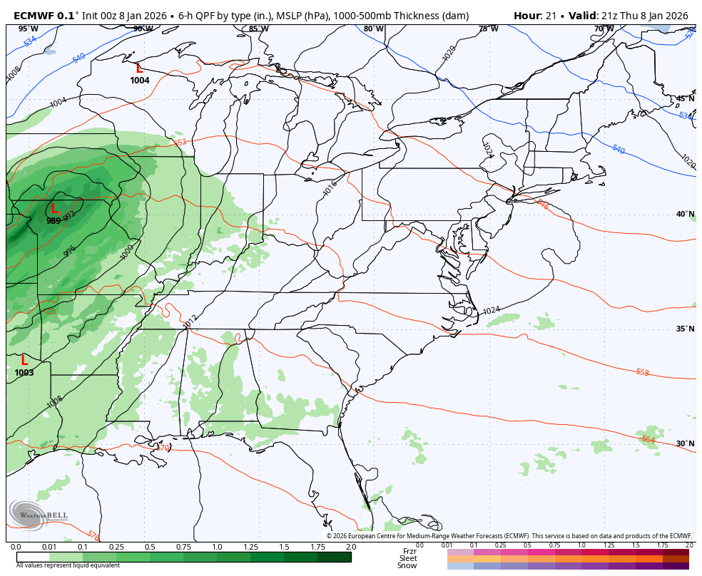 January 8 weather storm forecast Thursday Friday