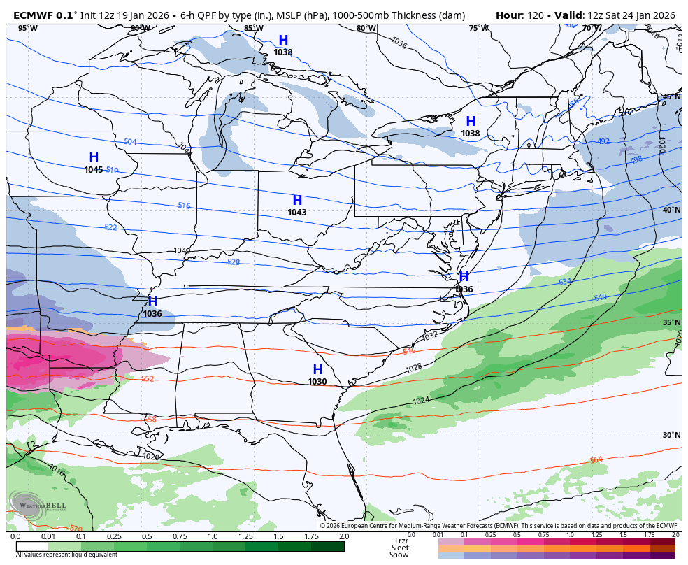 January 19 weather storm forecast weekend Eastern US