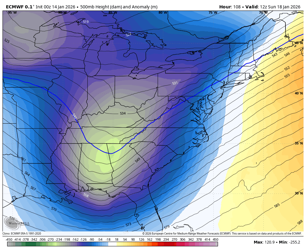 January 14 weather forecast jet stream