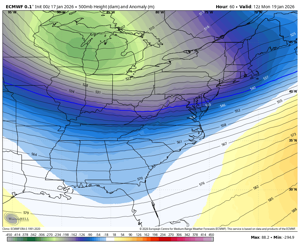 January 17 weather jet stream forecast