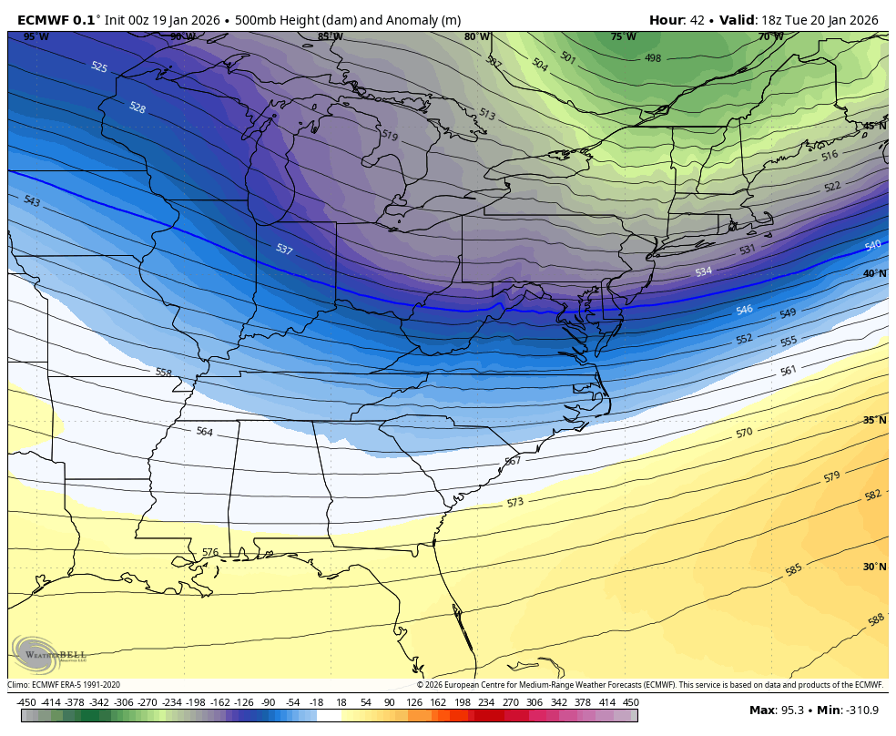 January 19 weather forecast jet stream