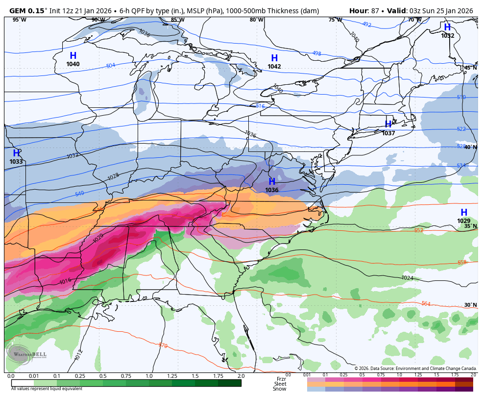 January 21 weather winter storm weekend Eastern US