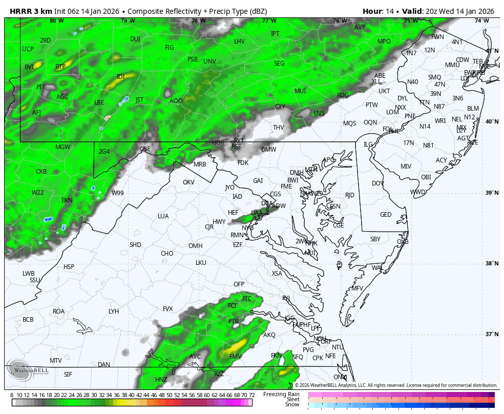 January 14 weather forecast rain radar