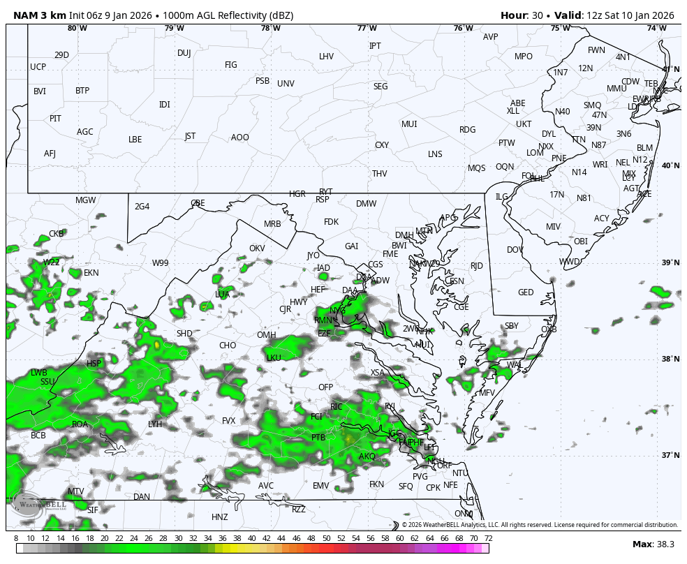 January 9 weather rain radar Saturday